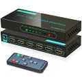 (Newest Version) 4K@60Hz HDMI Switch, SkycropHD 5 Port HDMI 2.0 Switcher with Remote Support Auto Switch, HDR10, Dolby Vision, Dolby Atmos, 18Gbps, CEC