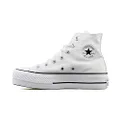 Converse Women's Chuck Taylor All Star Platform High Top Sneaker, White/Black/White, 11 M US