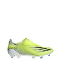 adidas X Ghosted+ Firm Ground Cleat - Men's Soccer, Solar Yellow-core Black-team Royal Blue, 7 US