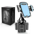 [Upgraded] TOPGO Universal Adjustable Cup Holder Cradle Car Mount for Cell Phone iPhone Xs/XS Max/X/8/7 Plus/Galaxy (Blue)