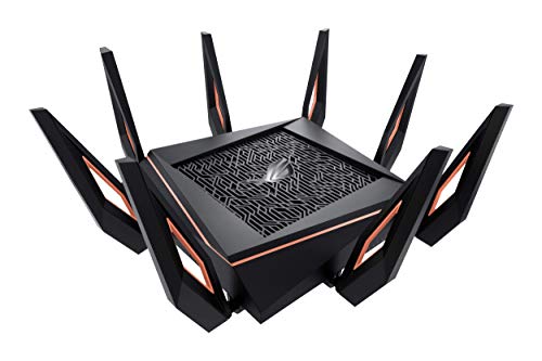 ASUS ROG Rapture WiFi 6 Wireless Gaming Router (GT-AX11000) - Tri-Band 10 Gigabit, 1.8GHz Quad-Core CPU, WTFast, 2.5G Port, AiMesh Compatible, Included Lifetime Internet Security, AURA RGB