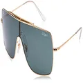 Ray-Ban RB3697 Wings Ii Square Sunglasses, Gold/Dark Green, 35 mm