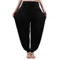 fitglam Women's Harem Pants Loose Casual Lounge Yoga Pants Plus Size Joggers (Black, XL)