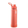Takeya Actives Insulated Stainless Steel Water Bottle with Spout Lid, 24 Ounce, Coral