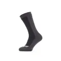 SEALSKINZ Unisex Waterproof Cold Weather Mid Length Sock, Black/Grey, X-Large