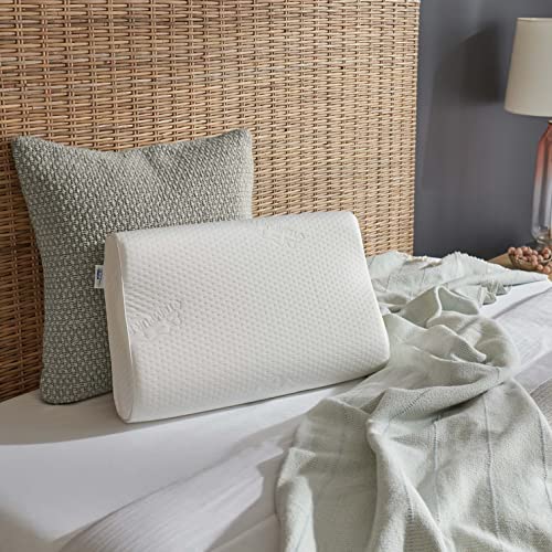 TEMPUR-PEDIC 15301115P Ergo Neck Pillow Firm Support, Standard Size, White Medium Profile