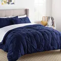 Linenspa All Season Hypoallergenic Down Alternative Microfiber Comforter, Twin XL, Dark Blue, Twin XL Size, Dorm Room Essentials