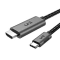 USB C to HDMI Cable for Home Office 6ft (4K@60Hz), uni USB Type C to HDMI Cable, Thunderbolt 3 Compatible with MacBook Pro 2020/2019, MacBook Air/iPad Pro 2020, Surface Book 2, Galaxy S20 and More