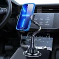 𝗨𝗽𝗴𝗿𝗮𝗱𝗲𝗱 15'' Cup Holder Phone Mount [𝗦𝘁𝗮𝗯𝗹𝗲 & 𝗦𝗲𝗰𝘂𝗿𝗲] Cup Phone Holder for Car, Adjustable Long Neck Phone Cup Holder for Car, Truck, SUV, Fit for iPhone 14 13 Pro Max, All Phones