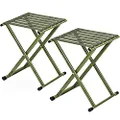 TRIPLE TREE Folding Stool, 2-Pack Portable Camping Stool 17.8inch Height Lightweight Stainless Steel Foldable Chair for Outdoor Camping Walking Hunting Hiking Fishing, Support 600 lbs