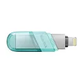 Sandisk SDIX90N-128G-GN6NJ USB 3.0 iXpand Flash Drive Flip, 128GB, Mint Green