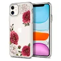 CYRILL Cecile Designed for Apple iPhone 11 Case (2019) Clear | TPU | PC | Bumper | Slim |Plastic - Red Floral