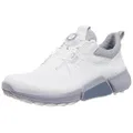 ECCO Women's Biom Hybrid 4 Boa Gore-tex Waterproof Golf Shoe, White/Silver Grey, 9-9.5