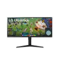 LG 34WP65G-B UltraWide Monitor 34" 21:9 FHD (2560 x 1080) IPS Display, VESA DisplayHDR 400, AMD FreeSync, Height and tilt Adjustable Stand - Black