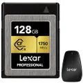 Lexar LCFX10-128CRBNA 128GB Professional CFexpress (CFX) Type B Memory Card Bundle with Lexar Professional CFexpress Type B USB 3.2 Gen 2x2 Reader