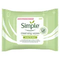 Simple Sensitive Skin Experts Kind To Skin Cleansing Facial Wipes, Waterproof Mascara Remover, Even Softer, 25 Count, (4 Pack)