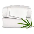 Pure Bamboo - Sheets King Bed Sheet Set, Genuine 100% Organic Bamboo Viscose, Luxuriously Soft & Cooling, Double Stitching, 16 Inch Deep Pockets, Lifetime Quality Promise (King, White)