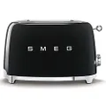(Black) - Smeg UK Ltd TSF01BLUK 1950s Retro Style 2-Slice Toaster 950Watts Black