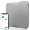 INEVIFIT Smart Bathroom Scale, Highly Accurate Bluetooth Digital Bathroom Body Weight Scale, Precisely Measures Weight & BMI for Unlimited Users (S-Silver)