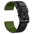 Ritche Silicone Watch Bands 18mm 20mm 22mm 24mm Quick Release Rubber Watch Bands for Men, Valentine's day gifts for him or her, Black / Army Green / Black, 22MM, Modern