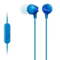 Sony MDR-EX-15AP In-Ear Wired Headphones with Mic, 9mm Dynamic Driver - Blue