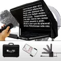 TELEPROMPTER PAD iLight PRO 14" iPad 12.9 Tablet Prompter for Apple Android Windows Mac - Kit with Remote Control Hardcase APP, Large Screen Professional Autocue Multicam Beamsplitter Glass Made in EU