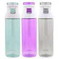 Contigo Jackson Reusable Water Bottle - BPA Free, Easy Push Button, Carry Loop - Top Rack Dishwasher Safe - Great for Sports, Home, Travel- 24oz, Greyed Jade, Radiant Orchid & Smoke (3pk)