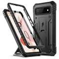Poetic Revolution Case for Google Pixel 6 5G, Built-in Screen Protector Work with Fingerprint ID, Full Body Rugged Shockproof Protective Cover Case with Kickstand, Black
