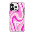 CASETiFY Ultra Impact iPhone 13 Pro Case [9.8ft Drop Protection] - Pink Swirls - Clear