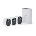 Arlo Ultra VMS5340-4K UHD Wire-Free Security 3 Camera System | Indoor/Outdoor with Color Night Vision, 180° View, 2-Way Audio, Spotlight, Siren | Works with Alexa and HomeKit