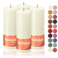 BOLSIUS 4 Pack Ivory Rustic Pillar Candles - 2.75 X 7.5 Inches - Premium European Quality - Natural Eco-Friendly Plant-Based Wax - Unscented Dripless Smokeless 85 Hour Hour Party and Wedding Candles