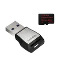 SanDisk Extreme Pro MicroSDXC UHS-II U3 Memory Card with USB 3.0 Reader, 128GB,Black,SDSQXPJ-128G-GN6M3