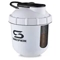 SHAKESPHERE Tumbler VIEW: Protein Shaker Bottle with Side Window, 24oz ● Capsule Shape Mixing ● Easy Clean Up ● No Blending Ball Needed ● BPA Free ● Mix & Drink Shakes, Smoothies, More (Matte White)