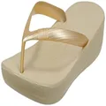 FitFlop Women's IQUSHION FLIP Flop-Solid, Gold, 10 M US