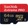SanDisk Extreme Pro MicroSDXC UHS-II U3 Memory Card with USB 3.0 Reader, 64GB,Black/Red,SDSDQXPJ-064G-GN6M3