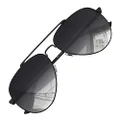 LUENX Aviator Sunglasses for Mens Womens Polarized Gradient Black Lens Metal Black Frame 60mm