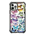 CASETiFY Ultra Impact Case for iPhone 12 / iPhone 12 Pro - Butterfly Rainbow - Clear Black
