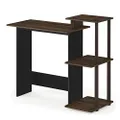 Furinno Efficient Home Laptop Notebook Computer Desk with Square Shelves, Columbia Walnut/Brown
