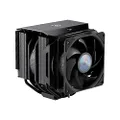 Cooler Master MasterAir MA624 Stealth CPU Air Cooler, Dual Tower Heatsink, Push-Pull SickleFlow 140 V2 Fans, 6 Heat Pipe Array, Easy Installation, Matte Black Finish - Universal Socket Compatibility