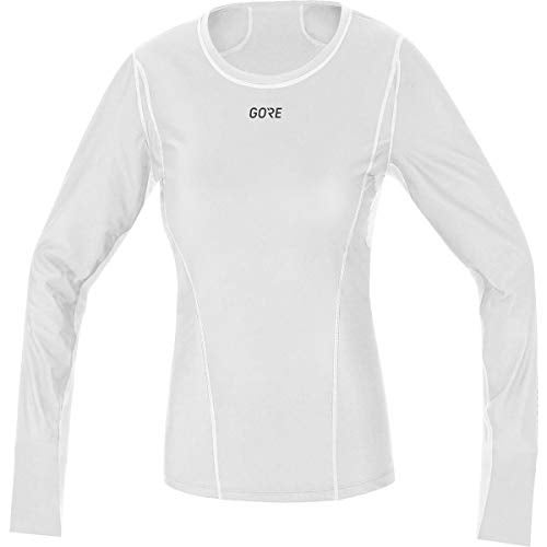 GORE Wear Windproof Women's Thermal Inner Layer Shirt, GORE M WINDSTOPPER Base Layer Thermo L/S Shirt, Size: M, Color: Light Grey/White, 100321