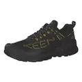 KEEN Men's Nxis Evo Low Height Waterproof Fast Packing Hiking Shoes, Black/Keen Yellow, 9