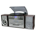 Lenoxx CD114BR Turntable MP3/CD Player w/ Double Cassette Recording