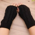Honestop Women Gloves Hand Warmer Winter Gloves Women Arm Crochet Knitting Faux Wool