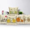 Funny Fruit Record Bike Throw Pillow Case Sofa Cushion Cover Home Decor