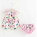 2018 baby girl summer flower clothing set newborn top + shorts