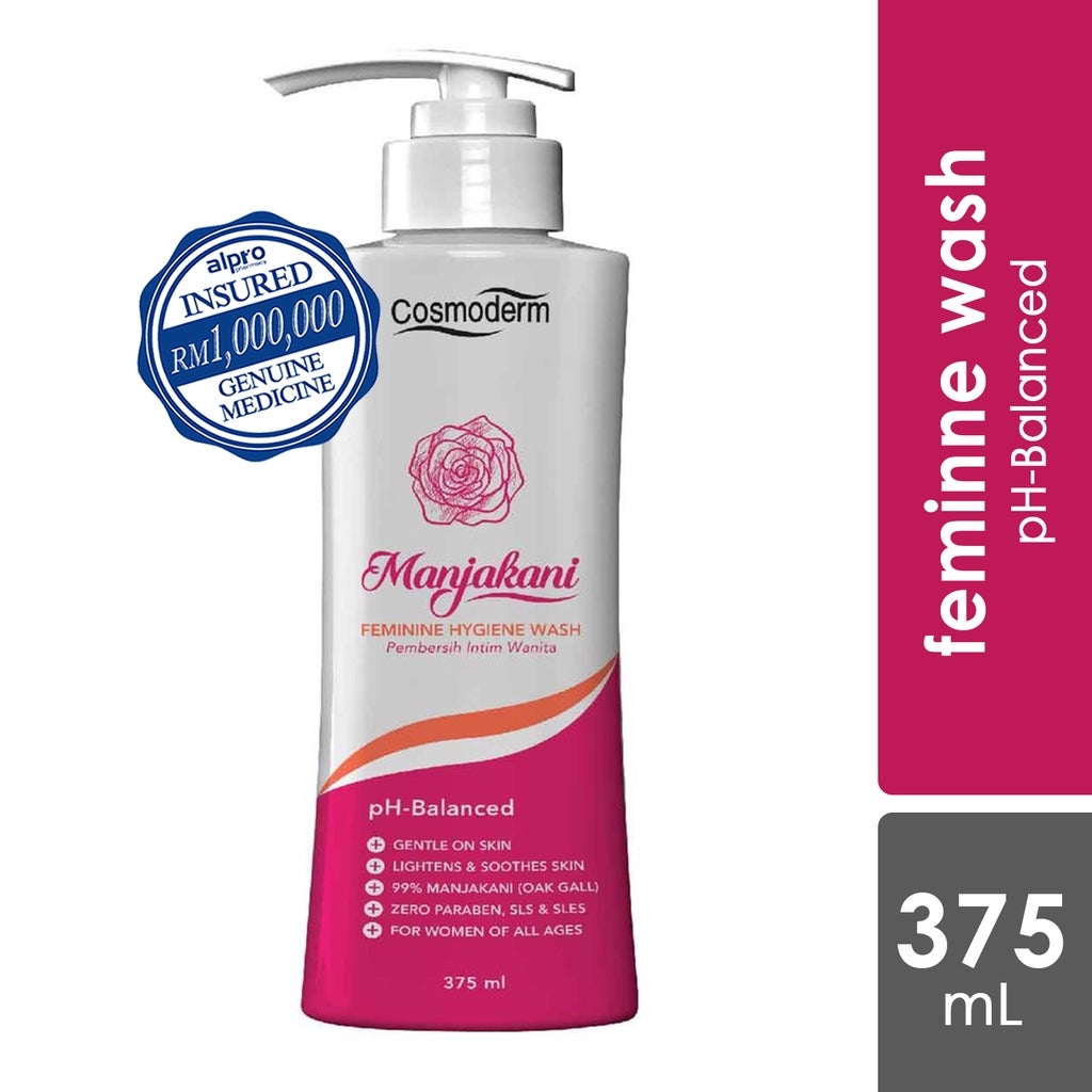 Cosmoderm Manjakani Feminine Hygiene Wash (375ml)