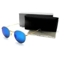 Fashion men and women gold frame round sunglasses color mirror RB3447