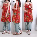 HOT Women Summer Sexy Loose Tops Floral Print Spaghetti Strappy Mini Dress_YS