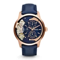 Original Fossil ME1138 Watch Townsman Multifunction Navy Leather Watch 44mm stoc
