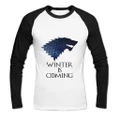Men's Game Of Thrones Winter is Coming Long Sleeve Baseball Shirt